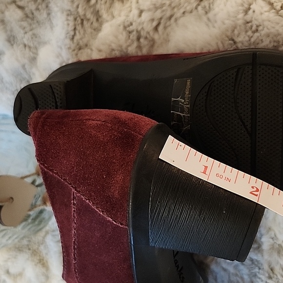 CLARKS Bendables Honest Q Women's Burgandy Suede Lace Up Oxford Pumps Size 6 - Picture 8 of 8
